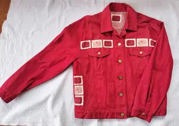 KETTY 케티 면 100% 빨간색 데님 자켓 레드