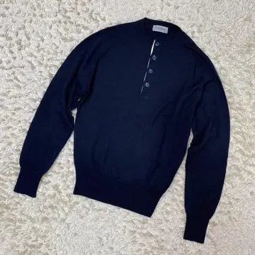 존스메들리 하프 버튼 긴팔 니트 네이비 S