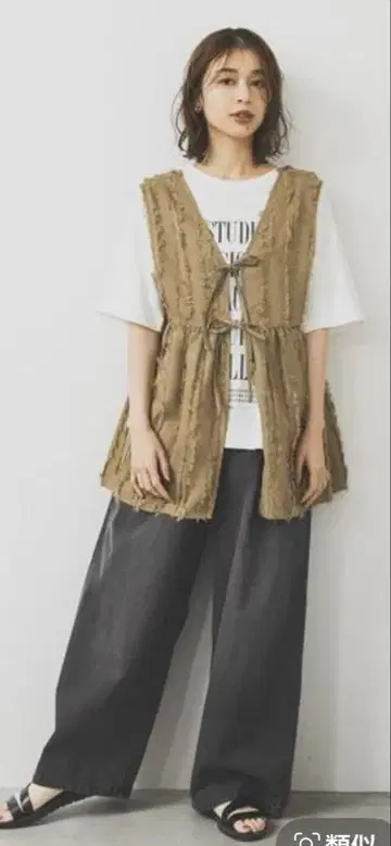 스튜디오 클립 턱 스트레이트 데님 팬츠 M 새상품