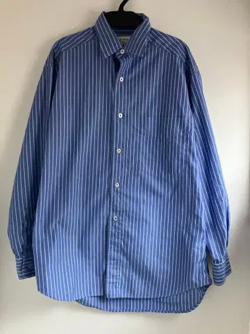 Paul Smith 블루 화이트 스트라이프 긴팔 셔츠 M