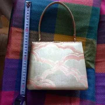 구름 무늬 일본 의류용 백 골드 컬러 약 25cm x 20cm