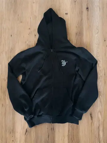 NYB 블랙 지퍼 후드티 스트릿 구제 의류