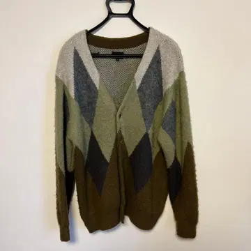 BEAMS 아가일 무늬 가디건 L 사이즈