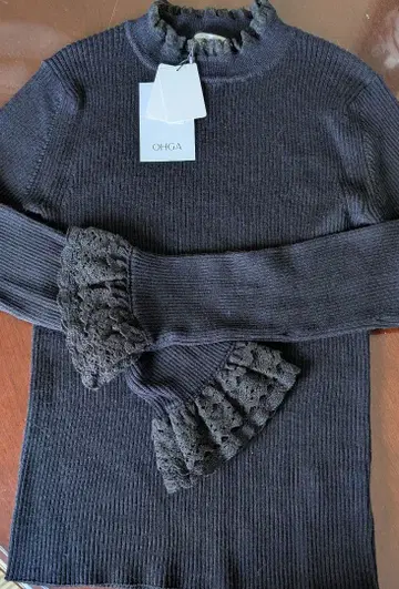 [ 새상품 미사용 ] OHGA LACE KNIT 레이스 니트 네이비