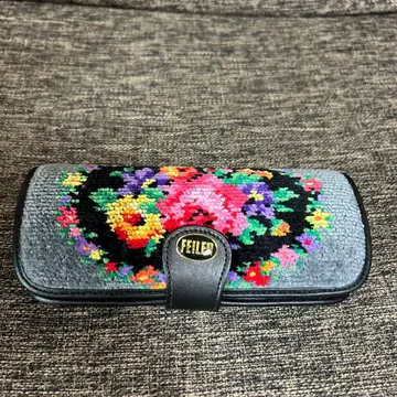 FEILER 꽃무늬 자수 안경 케이스