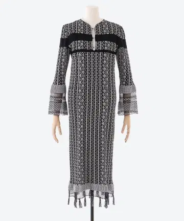 [ Mame Kurogouchi ] 자카드 니트 드레스 원피스