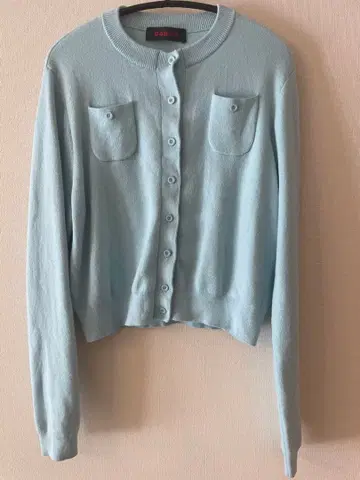 CABaN 캐번 코튼 캐시미어 크루넥 가디건 라이트 블루