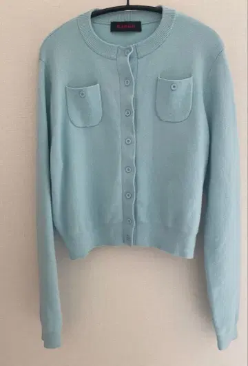 CABaN 캐번 코튼 캐시미어 크루넥 가디건 라이트 블루