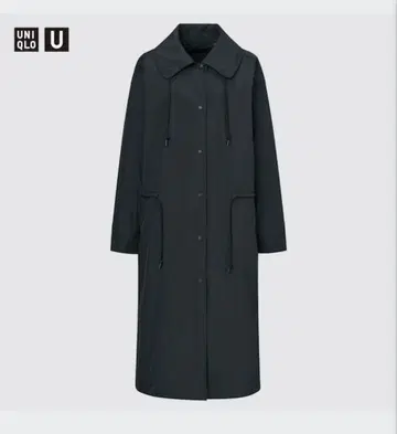 UNIQLO U 블랙 나일론 코트