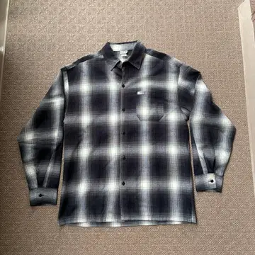 CALTOP 칼탑 블랙 옴브레 체크 긴팔 셔츠 플란넬 셔츠