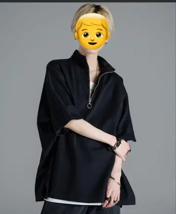 엑스트라 퀄리티 코튼 분또 돌먼 하프 링 지퍼 T 아들러