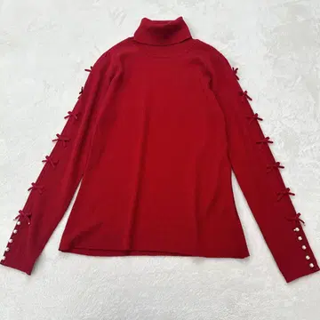 SuperBeauty 슈퍼뷰티 리본펄 리브터틀 니트