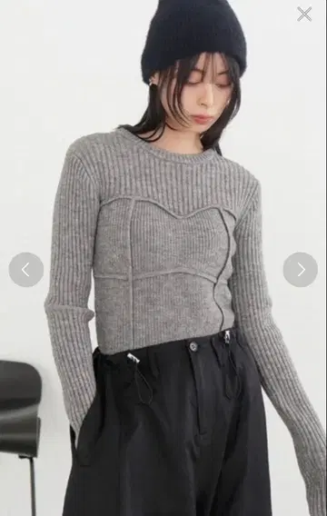 LIAN 뷔스티에 디자인 리브 니트탑