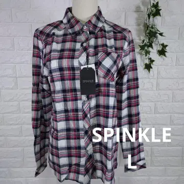SPINKLE 체크 무늬 긴팔 셔츠 L