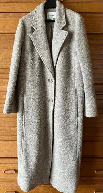 moussy 울 롱 코트 그레이