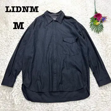 리드옴 남성용 긴팔 셔츠 울 일본제 겉옷 차콜 무지 심플 M