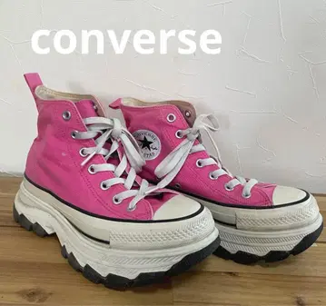 컨버스 올스타 핑크 하이컷 통굽 스니커즈 24.5
