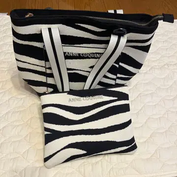 앙코키네 세탁 가능한 토트백 제브라 패턴