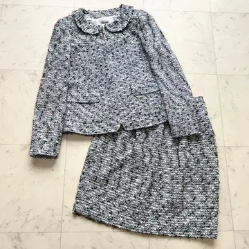 Rene 팬시 트위드 자켓 스커트 셋업 34