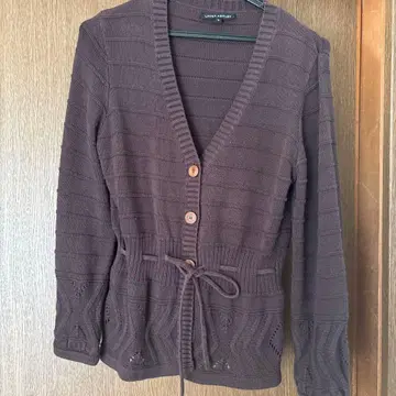 로라 애슐리 브라운 니트 가디건