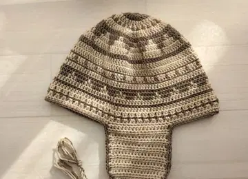 귀도리 니트 모자 플라이트 캡 핸드메이드