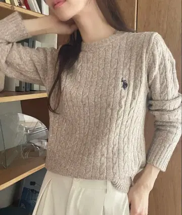 U.S. POLO ASSN. 케이블 크루넥 니트