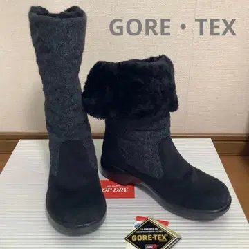GORE-TEX 퍼 롱 부츠 블랙/그레이