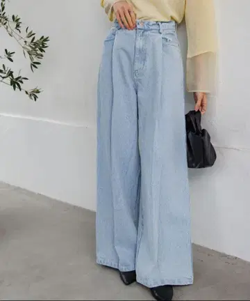 Bab 턱 와이드 데님 팬츠