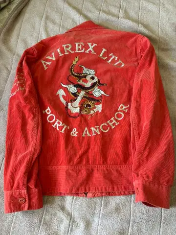 AVIREX 아비렉스 LTD 빨간색 플라이트 자켓 한 겹 XL