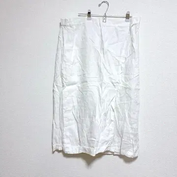 린넨 화이트 타이트 스커트 무지 심플 빅 루즈 화이트