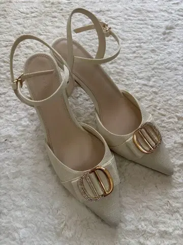 RANDA 비쥬 부품 스트랩 펌프스 크림 L 사이즈