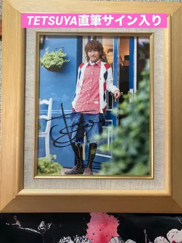 L'Arc~en~Ciel TETSUYA 친필 사인 캠퍼스 패널 액자 포함
