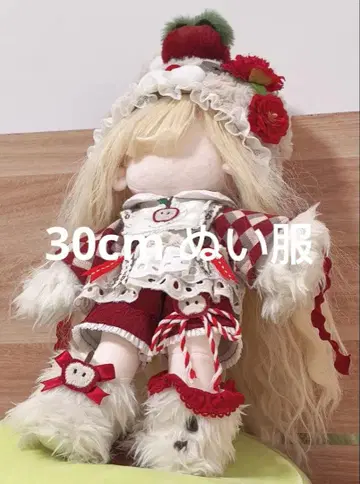 30cm 옷 갈아입기 봉제 인형 무속성 옷 사과 곰