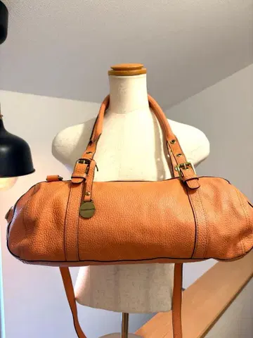 RABEANCO 미니 보스턴 살몬 핑크 가죽 천연 가죽 숄더 2way