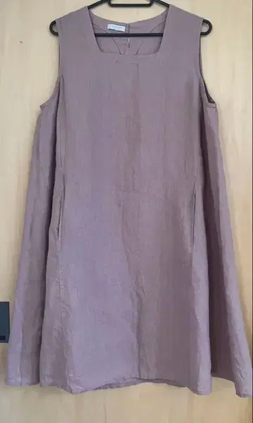 foglinenwork 슬리브리스 A 라인 튜닉 라이트 핑크