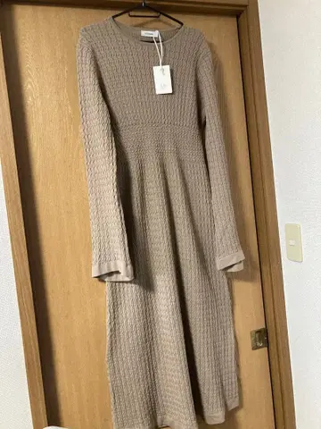 STYLEMIXER 허리턱 롱 원피스 베이지