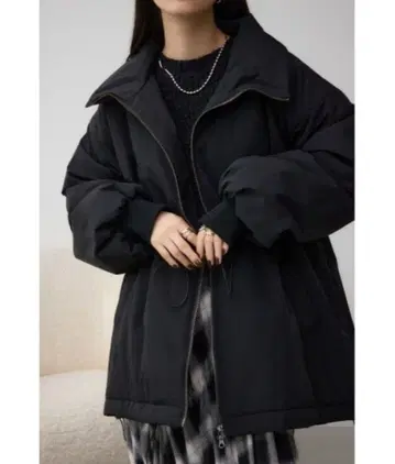 AZUL by moussy 충전솜 디자인 미들 코트 블랙 여성용