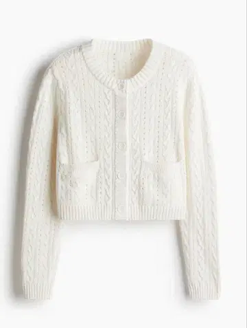 H&M 에이치앤엠 니트 가디건 화이트 XS