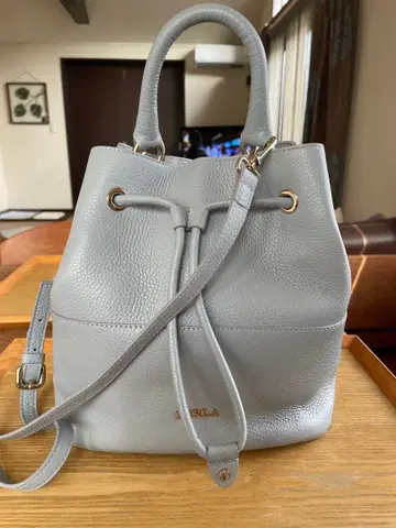 훌라 블루 그레이 가죽 버킷 백 복조리