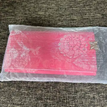 꽃무늬 핑크 장지갑 나비 참 포함