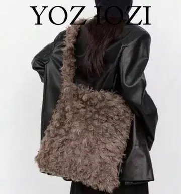 YOZ JOZI 브라운 퍼 숄더백