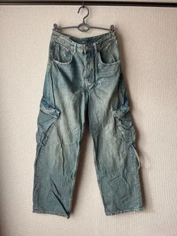 ZARA 데님 블루 카고 팬츠