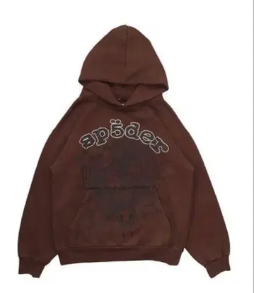 sp5der 후디 brown size M 스파이더 후드티