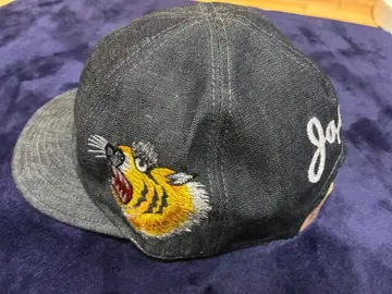 스카잔 자수 데님 캡