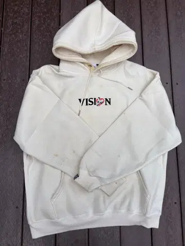 VISION 스트릿 의류 후드티 화이트