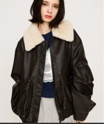 현재 편집 중 하자품! SLY 워시드 퍼 블루종 이번 시즌 블랙