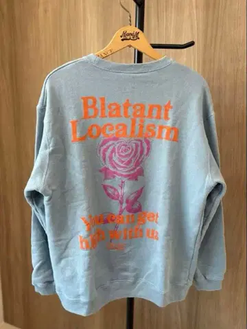 CALEE 백 프린트 트레이닝복 라이트 블루