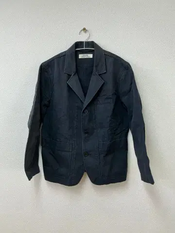 네이비 코튼 테일러드 자켓