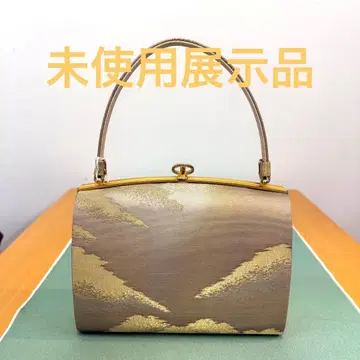 [ 미사용 전시품 ] 구름 무늬 베이지 골드 일본 의류용 백