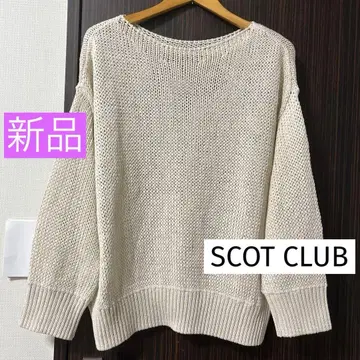 SCOT CLUB 면 100% 니트 베이지 스콧 클럽 9호 아이보리